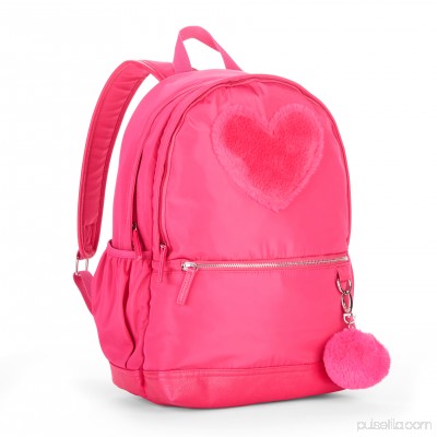 No Boundaries Hot Pink Fur Heart Dome Backpack 567277807
